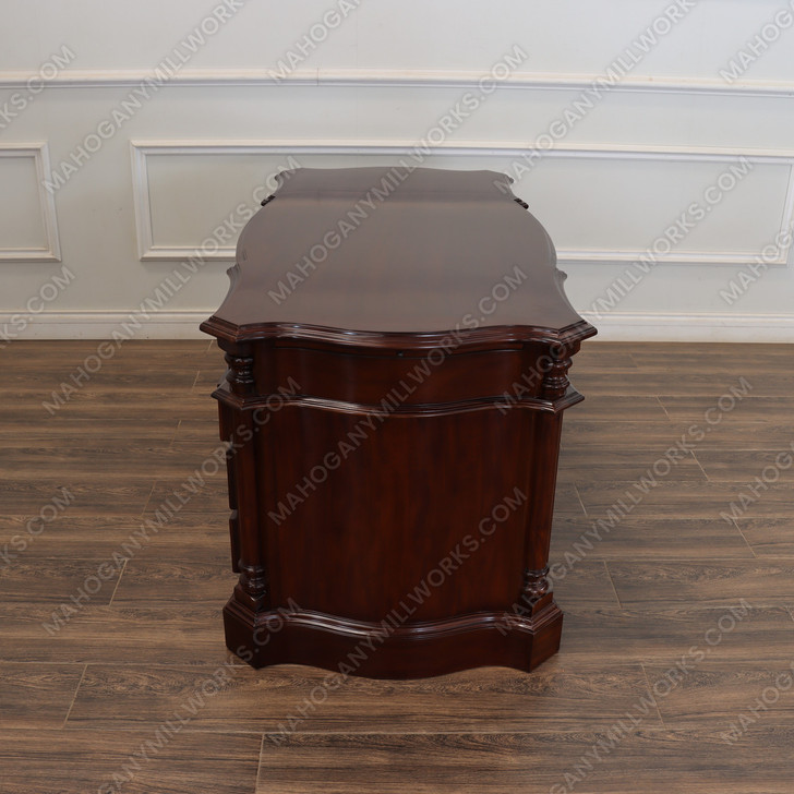 5ft Dark Mahogany Desk with Slide Out Wings