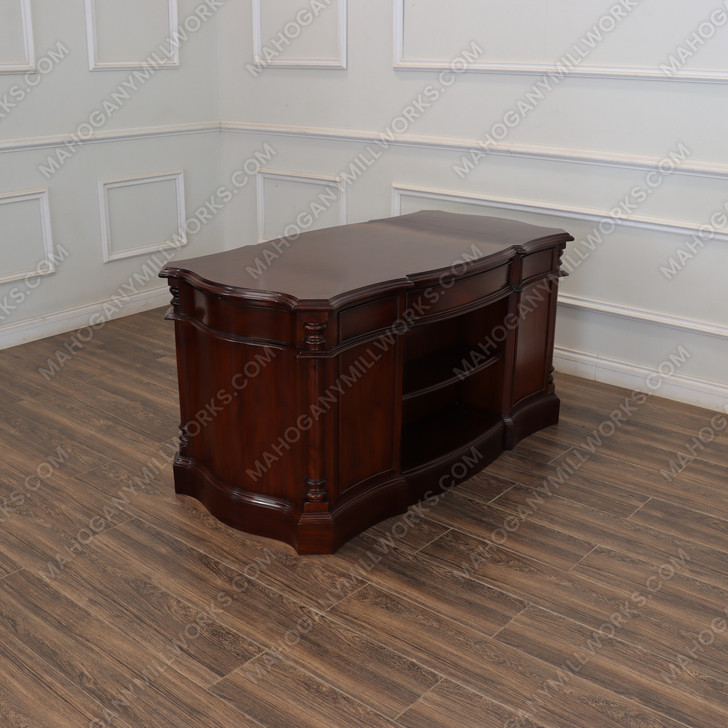 5ft Dark Mahogany Desk with Slide Out Wings