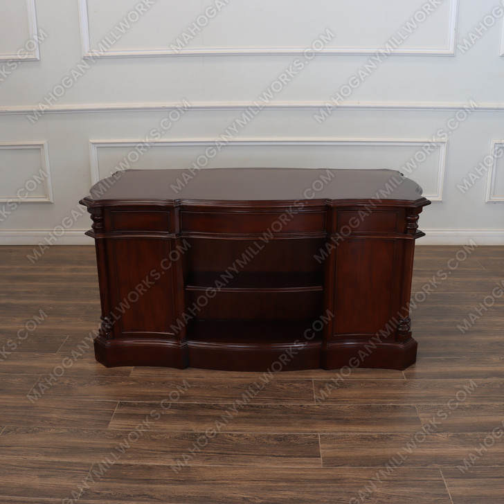 5ft Dark Mahogany Desk with Slide Out Wings