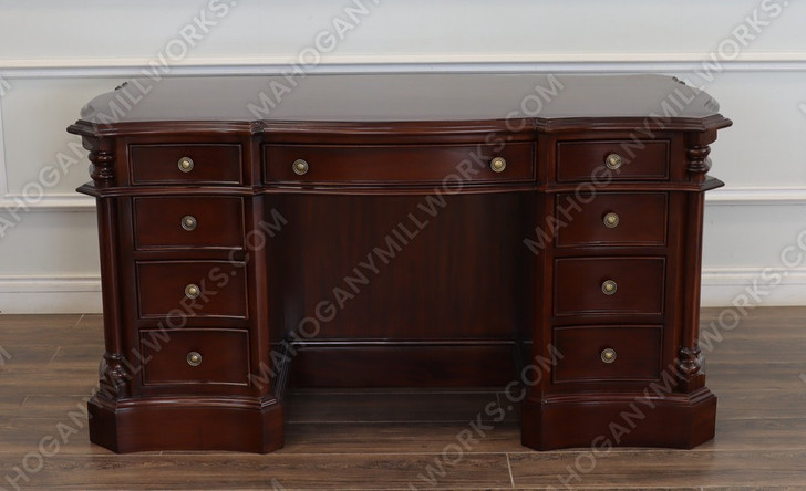 5ft Dark Mahogany Desk with Slide Out Wings