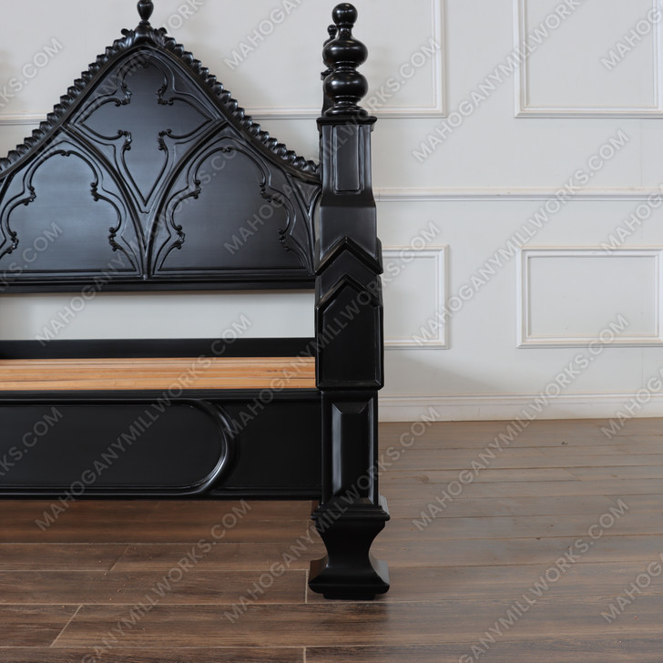 Custom Black Gothic Queen Empire Bed