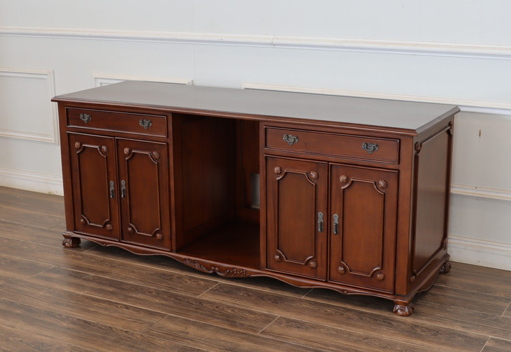 Custom Mahogany Chippendale Sideboard Cabinet