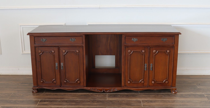 Custom Mahogany Chippendale Sideboard Cabinet