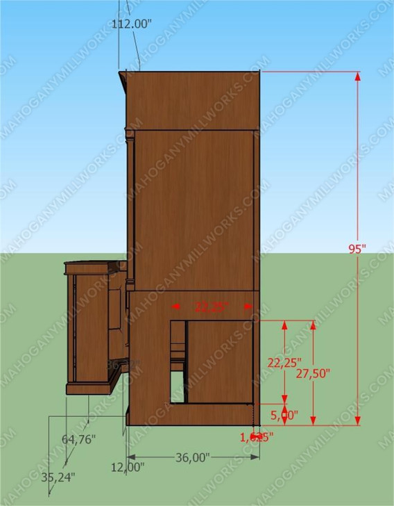 Custom Mahogany Corner Bar w/ Stained Glass