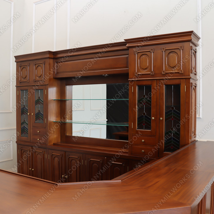 11ft Corner Bar w/ Stained Glass