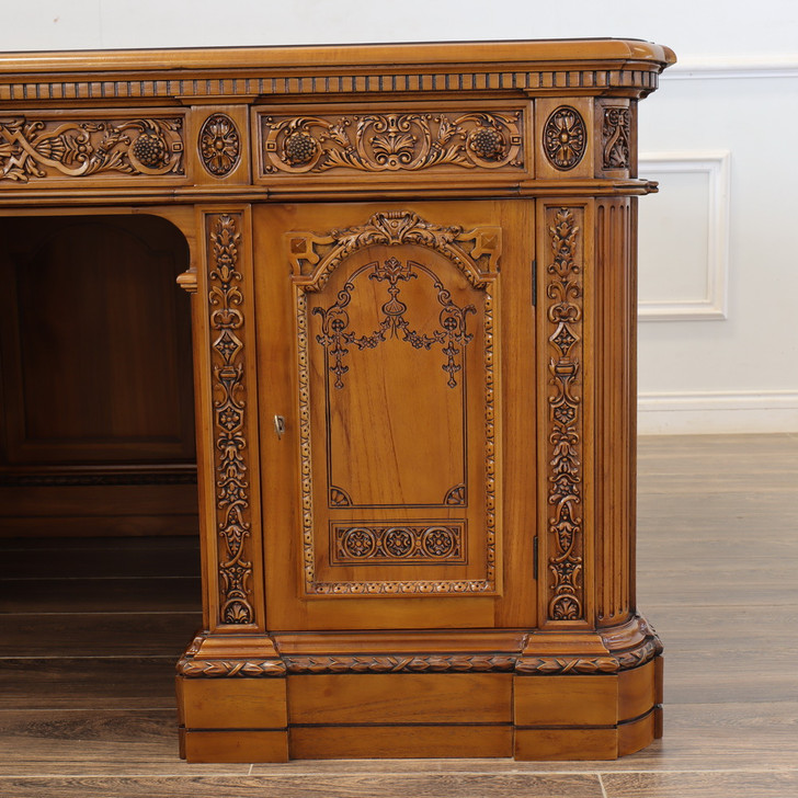 Teak Oval Office Resolute Desk Replica