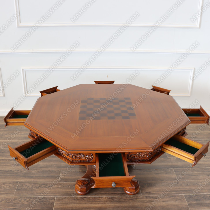 5pc Mahogany Poker/Game Table Set