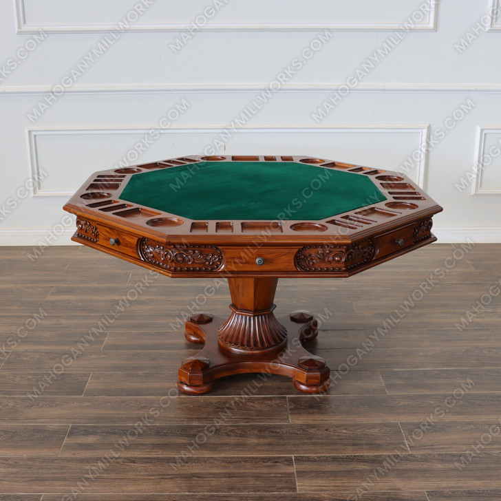 5pc Mahogany Poker/Game Table Set
