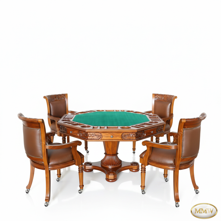 5pc Mahogany Poker/Game Table Set