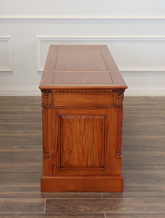 72" Custom mahogany double pedestal credenza desk