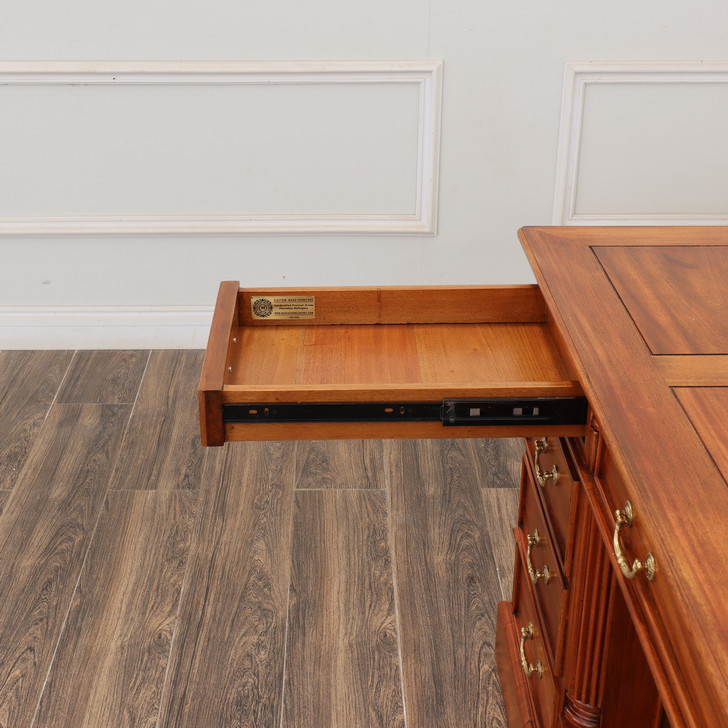 72" Custom mahogany double pedestal credenza desk