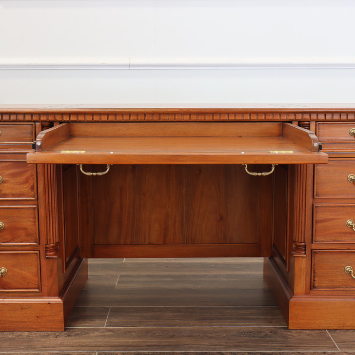 72" Custom mahogany double pedestal credenza desk