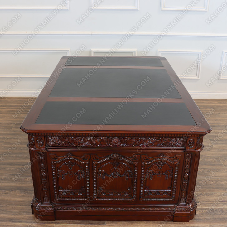 7ft Solid Mahogany President's Oval Office Resolute Desk Walnut PU Finish