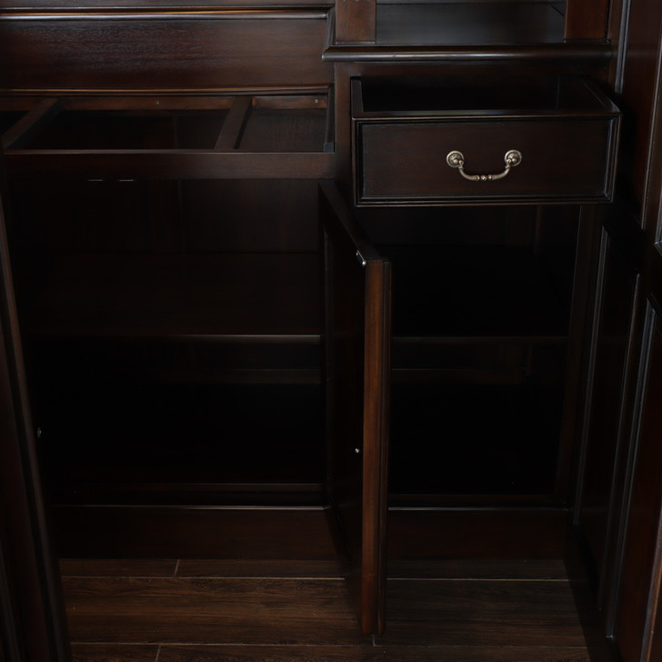 Dark Mahogany Walk-in Canopy Pub Bar w/ Stained Glass Ceiling