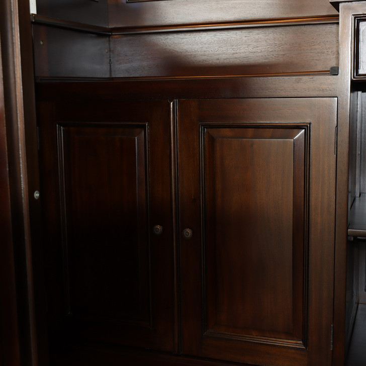 Dark Mahogany Walk-in Canopy Pub Bar w/ Stained Glass Ceiling