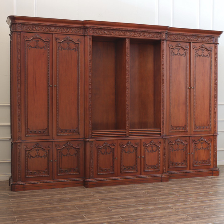 13ft Custom Mahogany Resolute Bookcase Cabinet