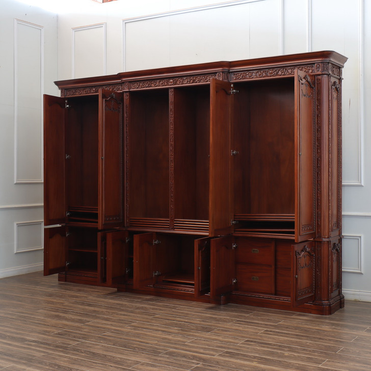 13ft Custom Mahogany Resolute Bookcase Cabinet