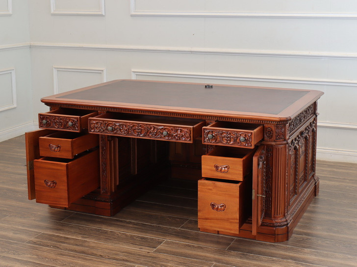 6ft Custom Natural Mahogany Resolute Desk