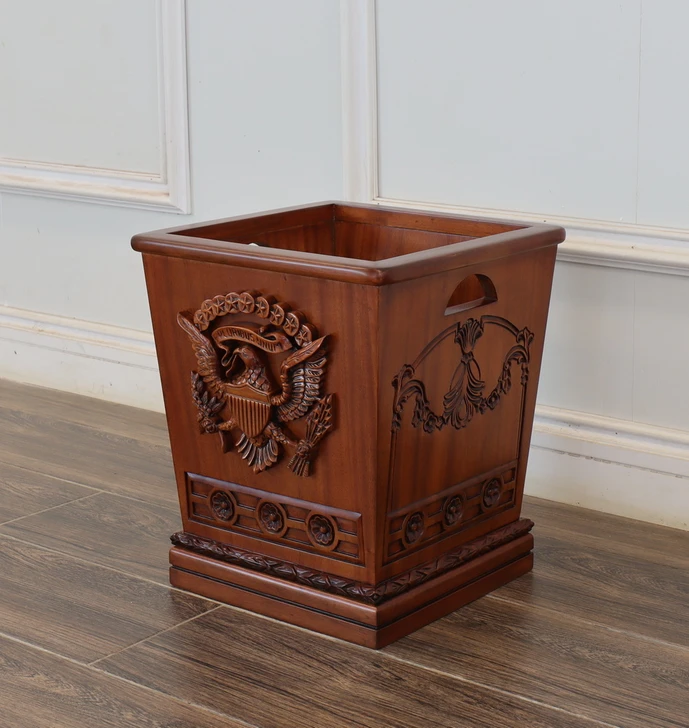 Custom Mahogany Resolute Trash Bin