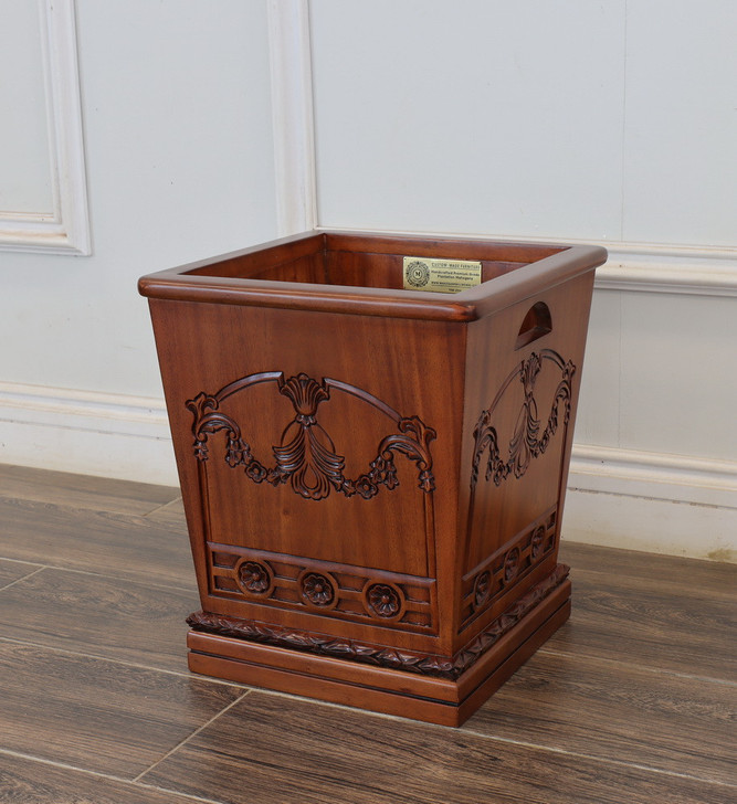 Custom Mahogany Resolute Trash Bin