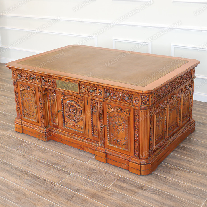 6ft Natural Mahogany Presidential Resolute Office Desk