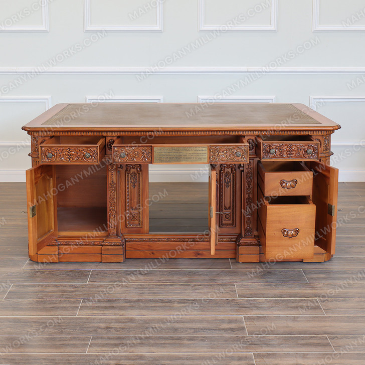 6ft Natural Mahogany Presidential Resolute Office Desk