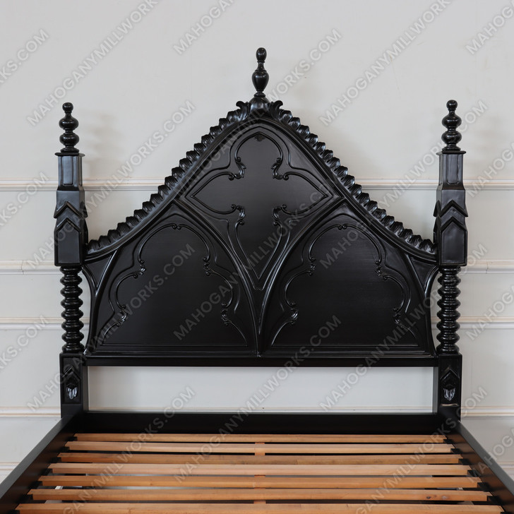 Mahogany Black Gothic Empire Bed
