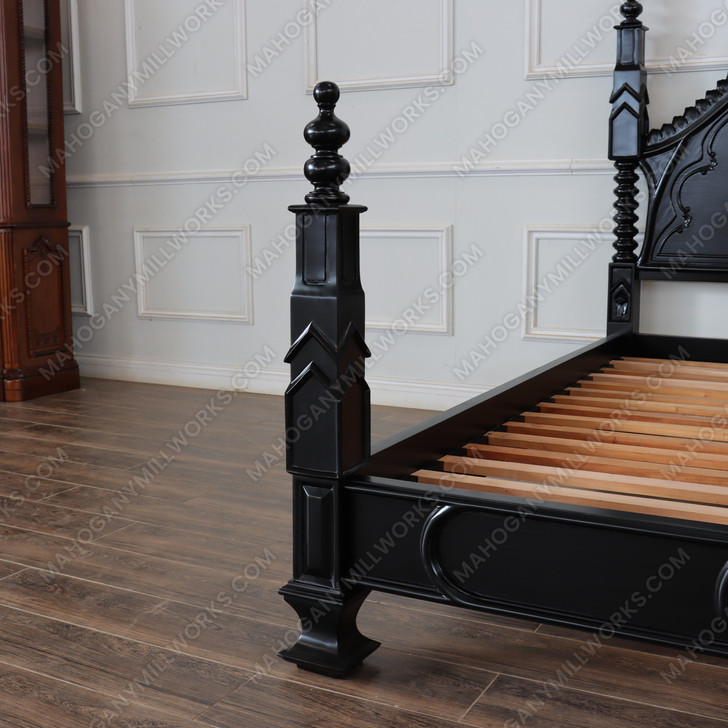 Custom Black Gothic King Empire Bed