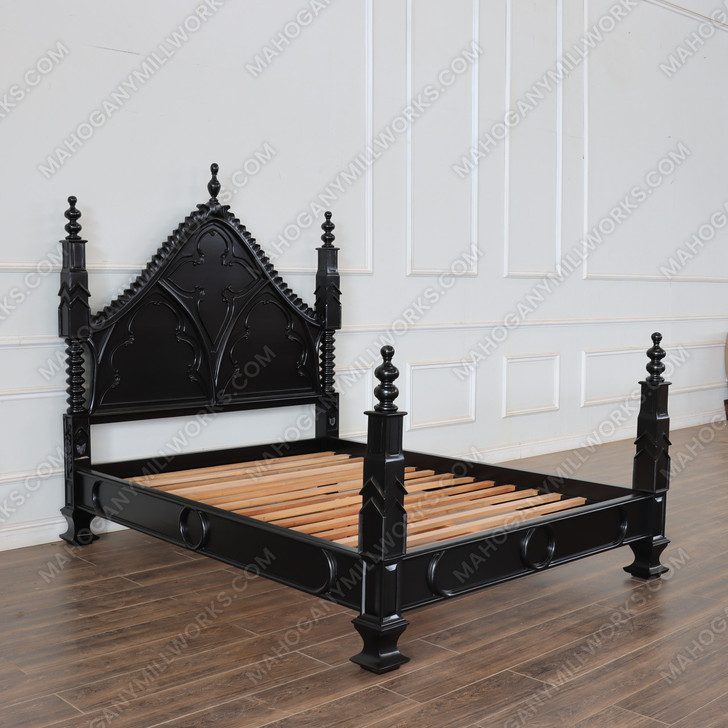 Mahogany Black Gothic Empire Bed