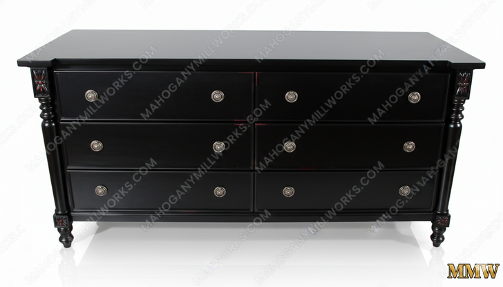 Black w/ Red Undertones 8 Drawer Dresser Base