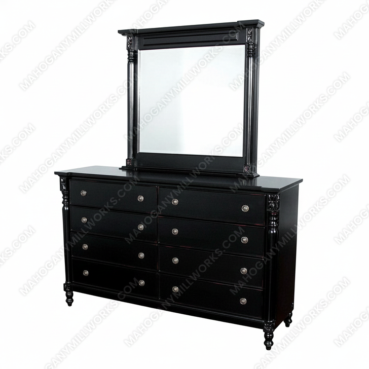 Black w/ Red Undertones 8 Drawer Dresser Base