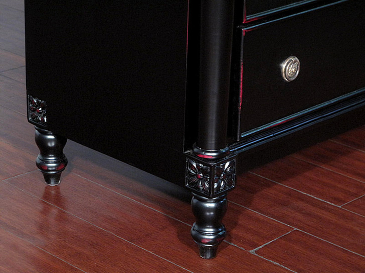 Black w/ Red Undertones 8 Drawer Dresser Base