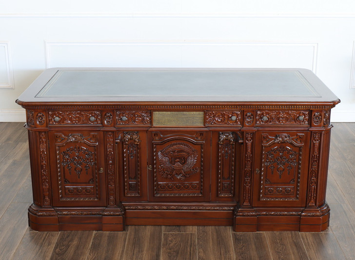 6ft Natural Mahogany Resolute Desk w/ Leather Top (72" X 36")