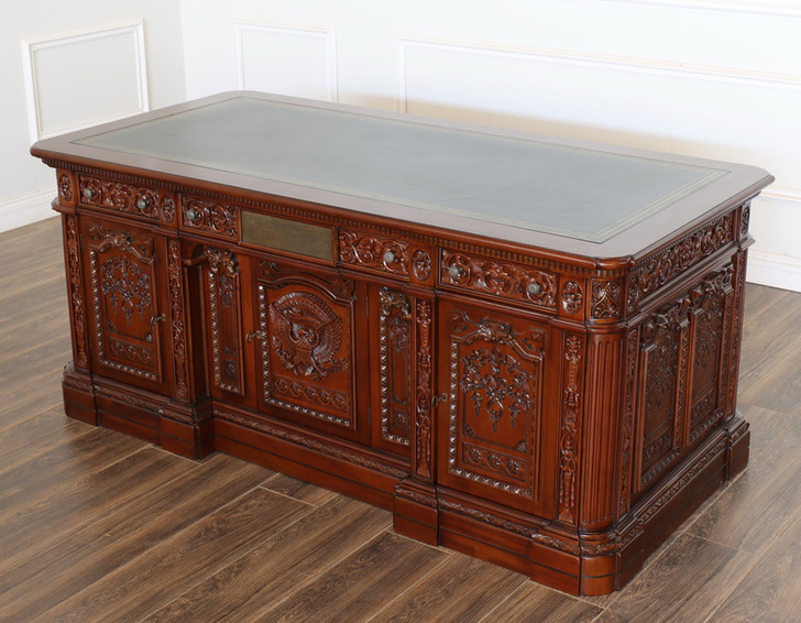 6ft Natural Mahogany Resolute Desk w/ Leather Top (72" X 36")