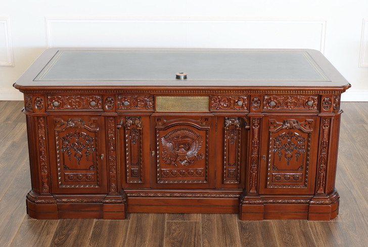 6ft Natural Mahogany Resolute Desk w/ Leather Top (72" X 36")