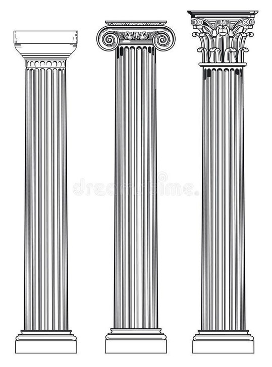 Mahogany Carved Masonic Columns Set (3)