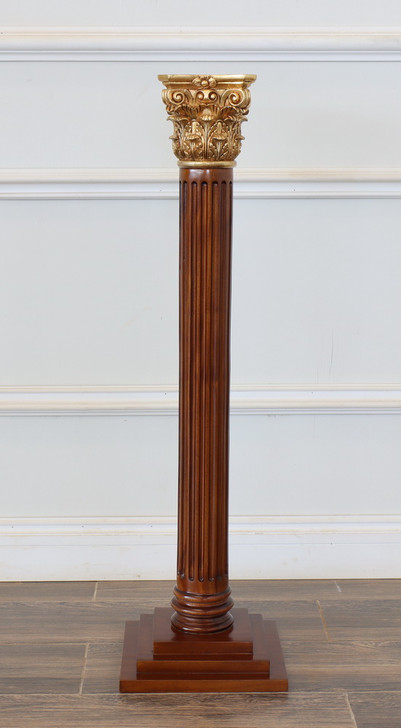 Mahogany Carved Masonic Columns Set (3)