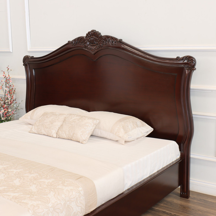 Mahogany Carved Sleigh Bed