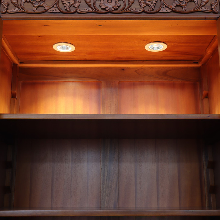 6ft Natural Mahogany Presidential Resolute Bookcase w/ Pull Out Keyboard Drawer