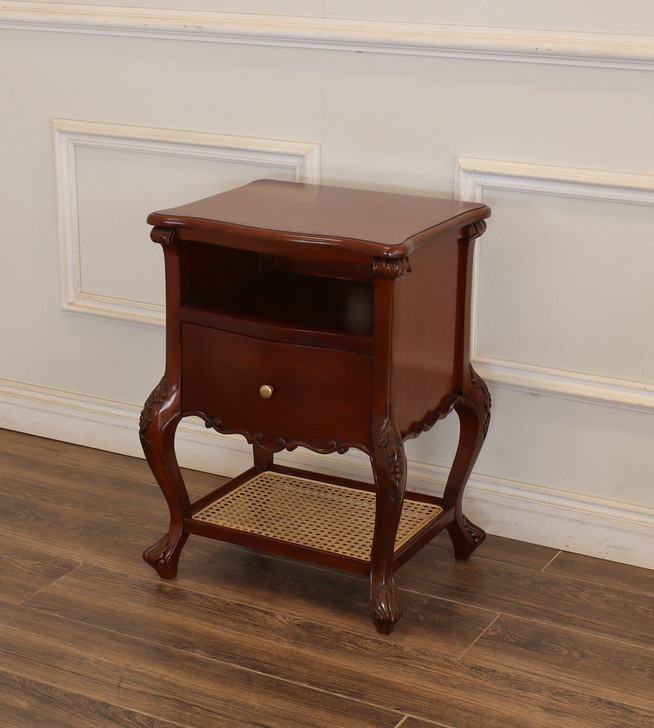 Honey Walnut Louis Cane Nightstand/Bedside Table