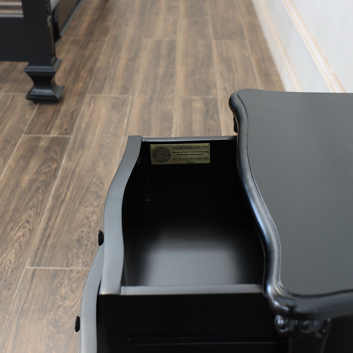 Black 2-Drawer Nightstand Bedside Table
