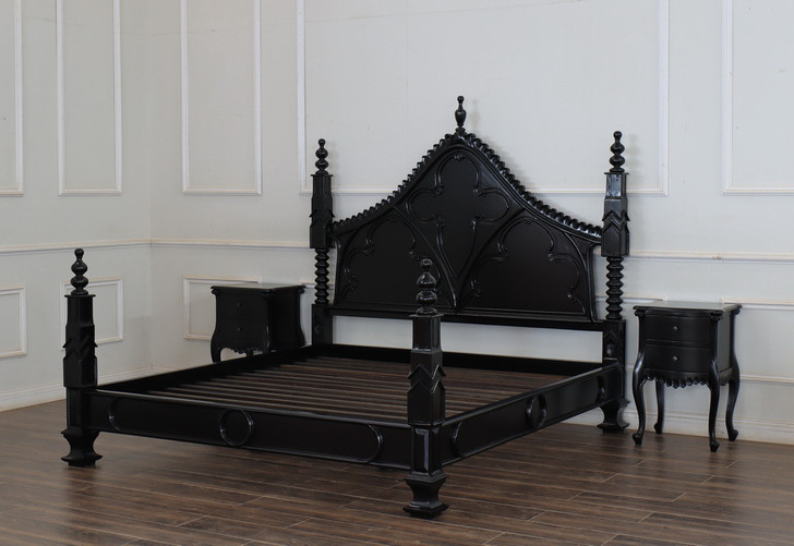 3pc Black Gothic Empire Bedroom Set