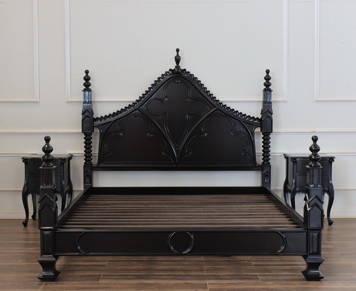 3pc Black Gothic Empire Bedroom Set