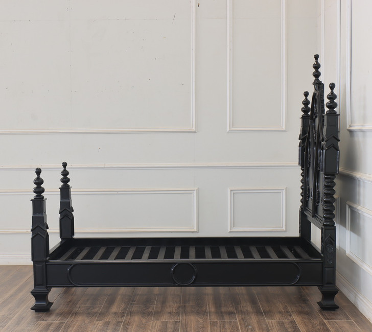 Mahogany Black Gothic Empire Bed (Twin XL)