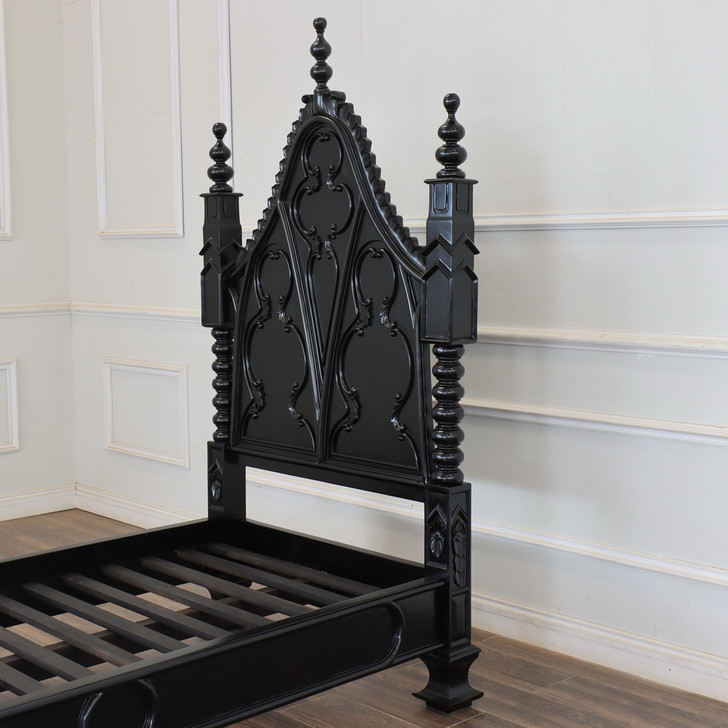 Mahogany Black Gothic Empire Bed (Twin XL)