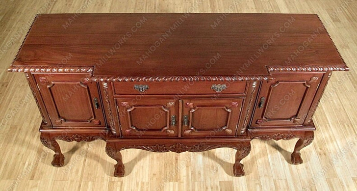 6ft Dark Mahogany Chippendale Sideboard