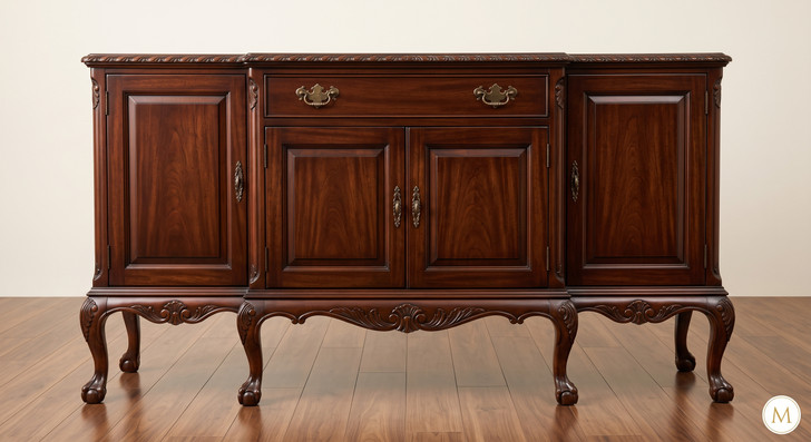 6ft Dark Mahogany Chippendale Sideboard