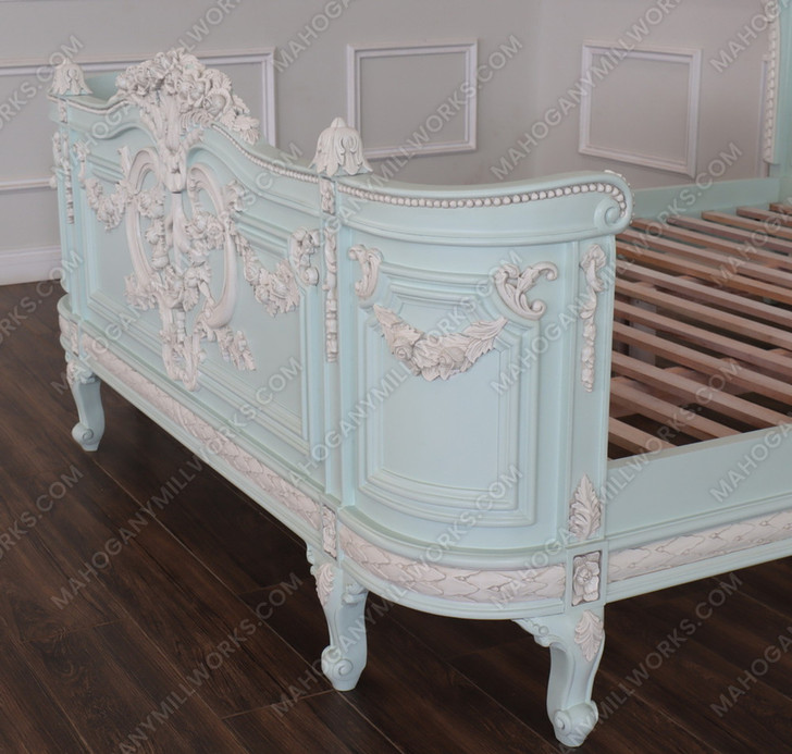 Majestic French Napoleon Baby Blue Bonaparte Bed (Full Size)