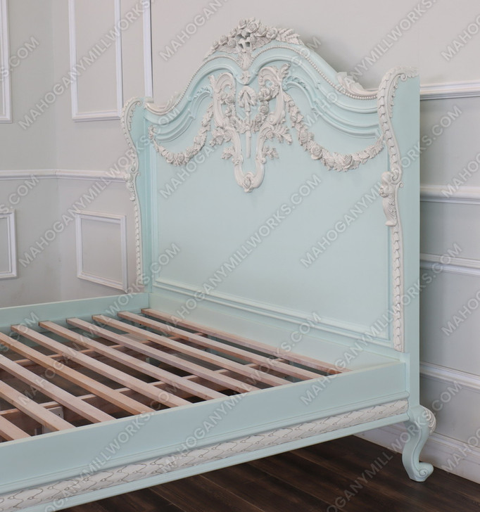 Majestic French Napoleon Baby Blue Bonaparte Bed (Full Size)