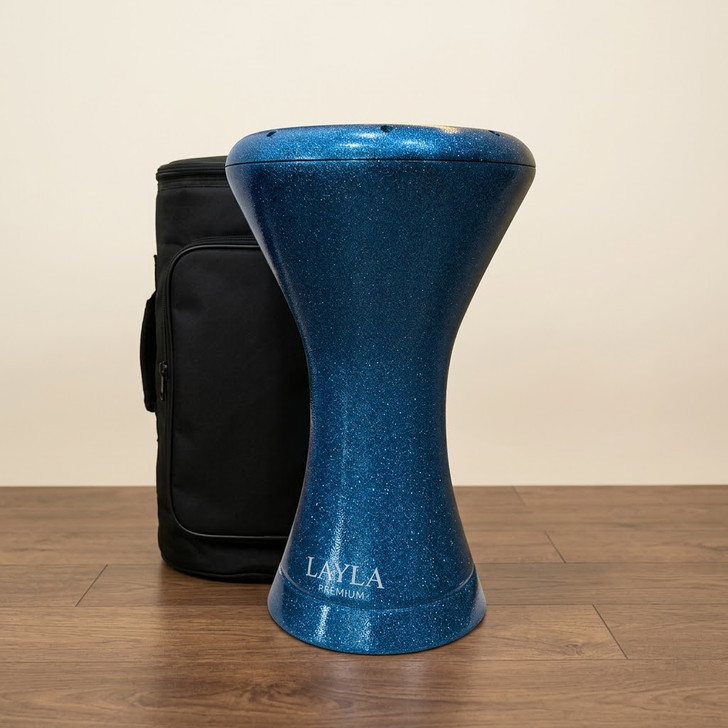 IN STOCK | LAYLA 9" Elite Pro Blue Glitter Sombaty Darbuka